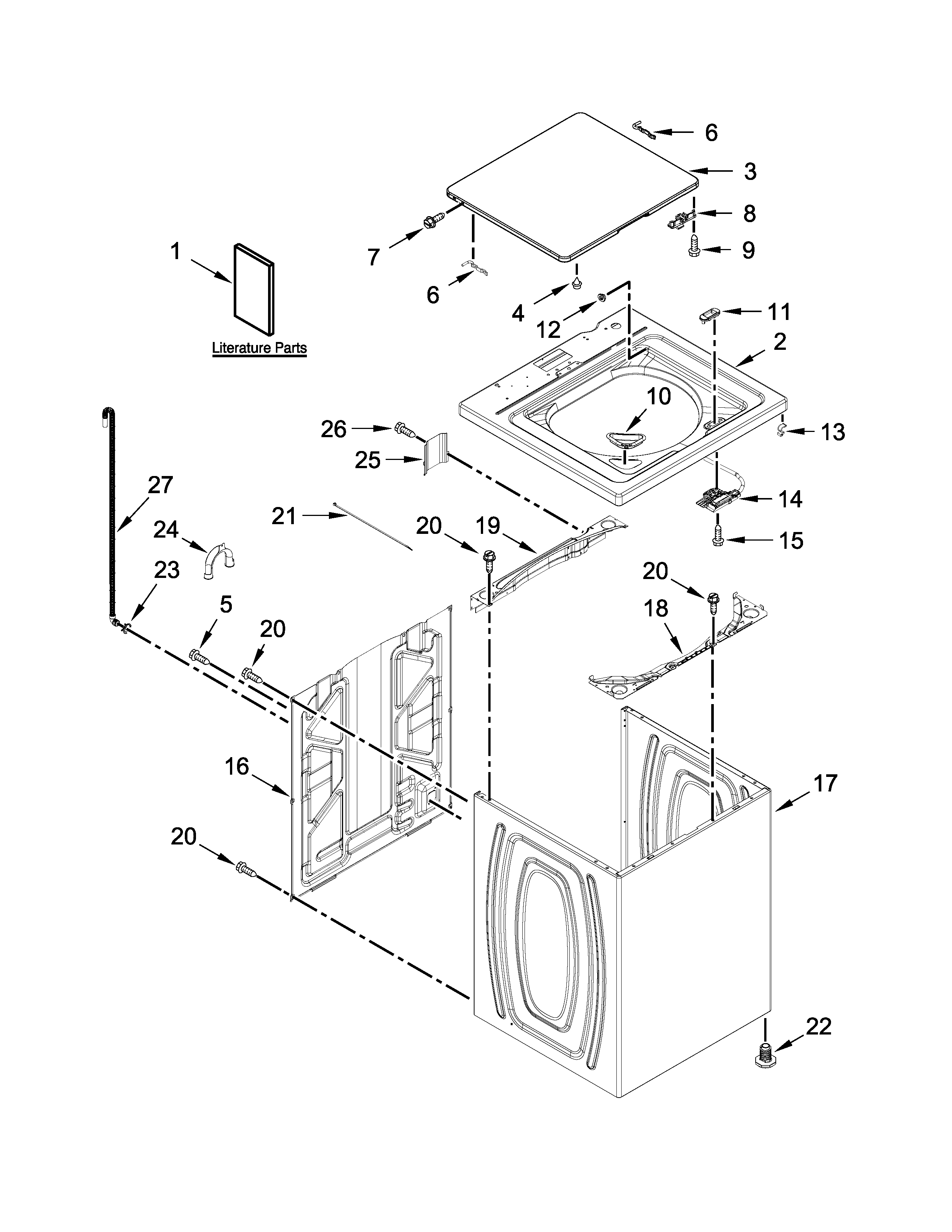 Top and cabinet parts