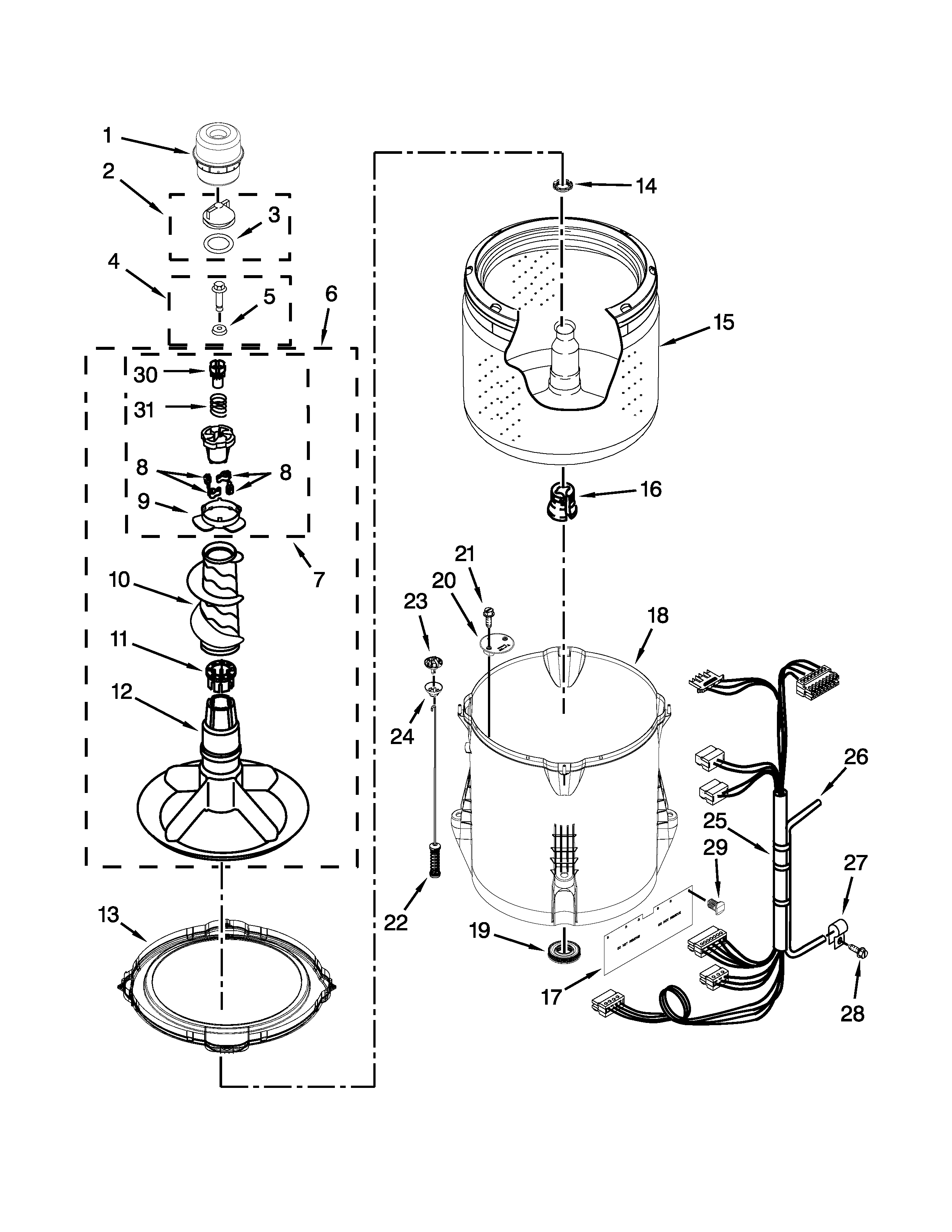 Basket and tub parts