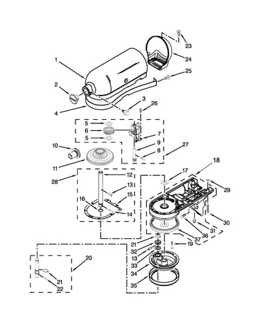 Case, gearing and planetary unit parts