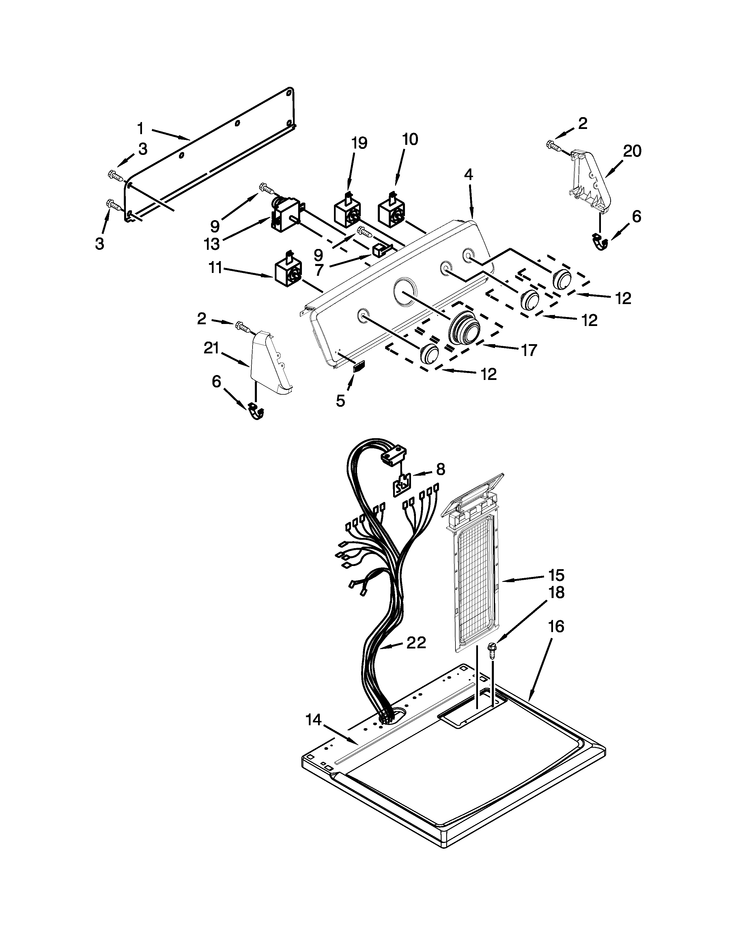 Top and console parts