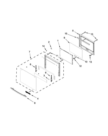 Lower oven door parts