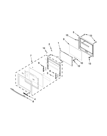 Lower oven door parts