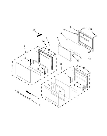 Oven door parts