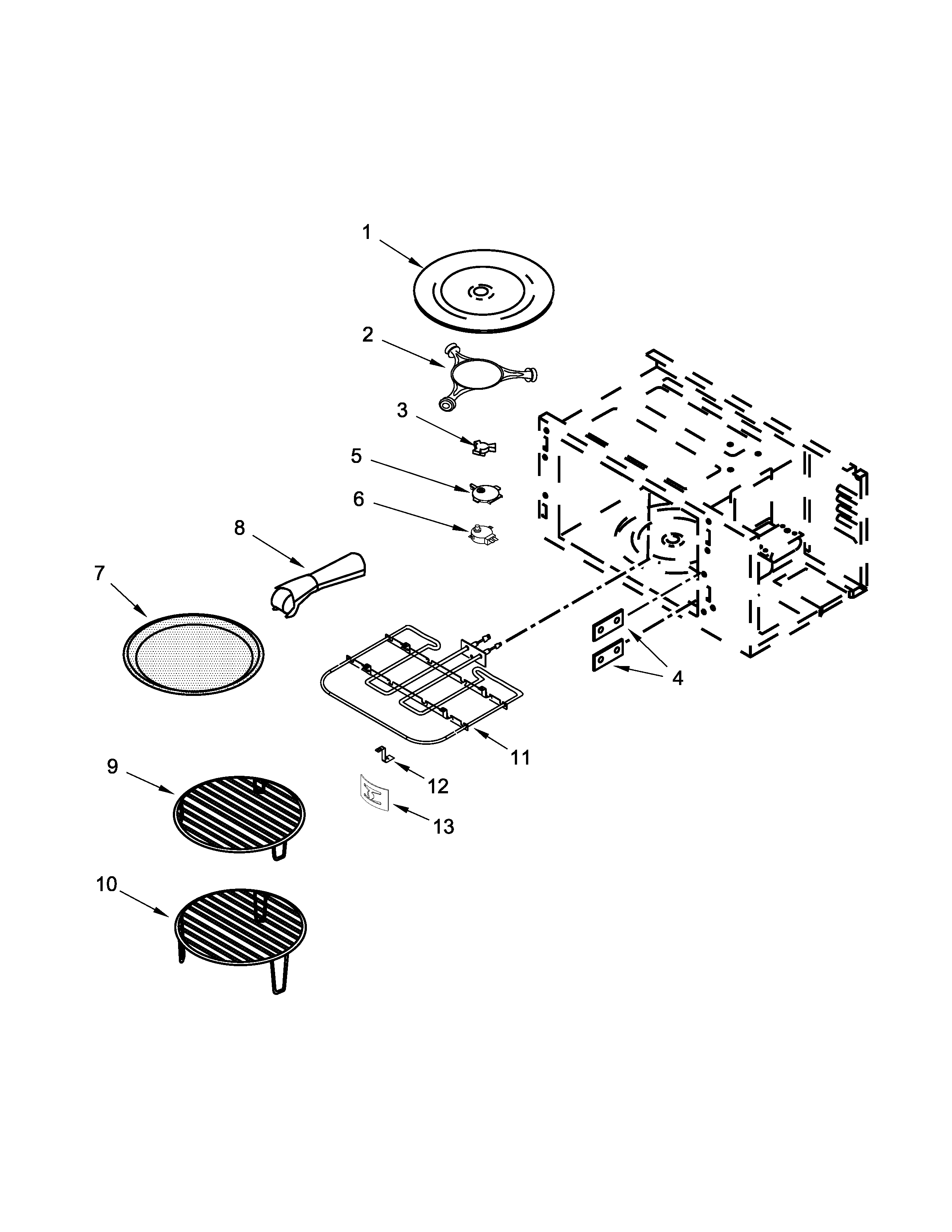 Internal microwave parts