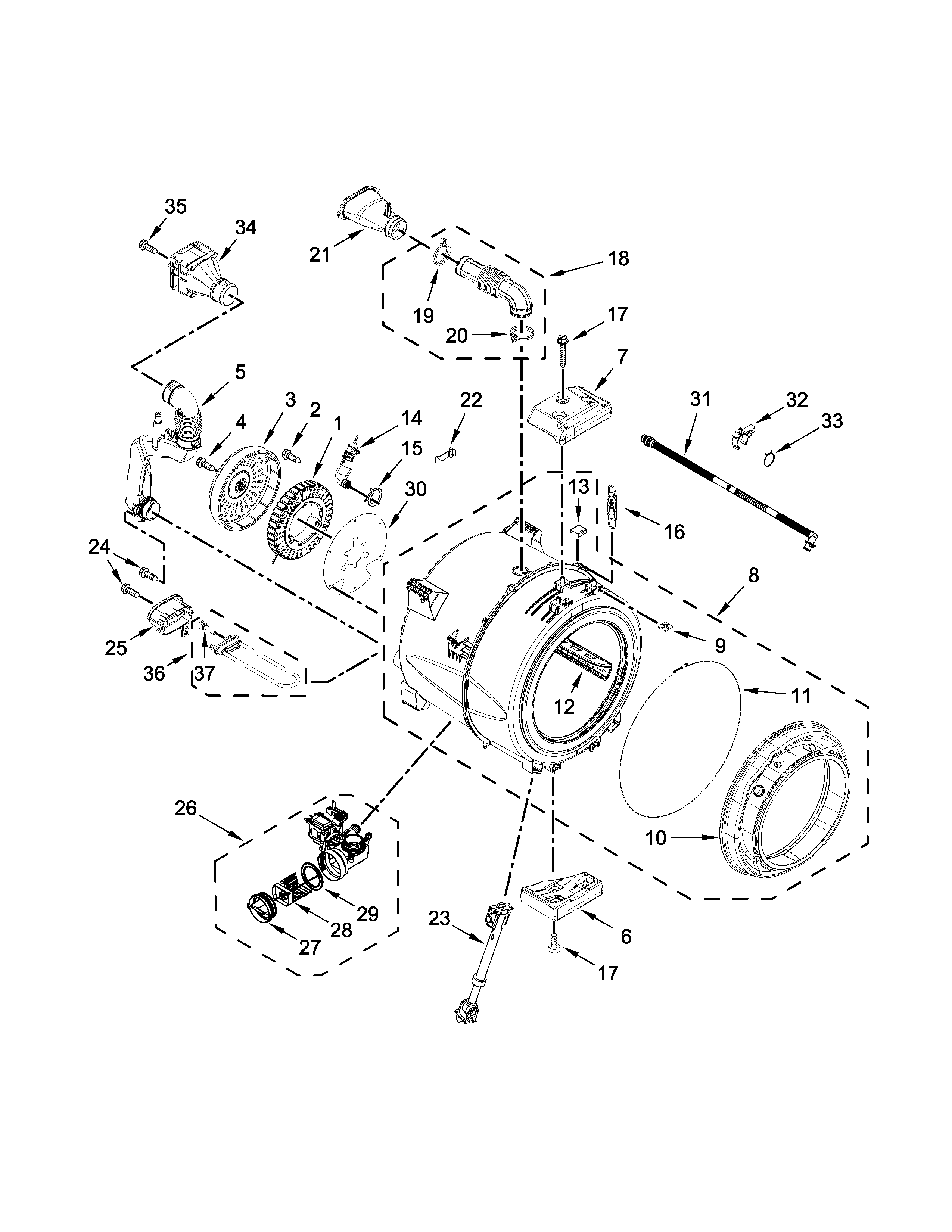 TUB AND BASKET PARTS