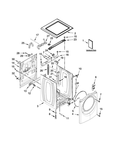 Top and cabinet parts