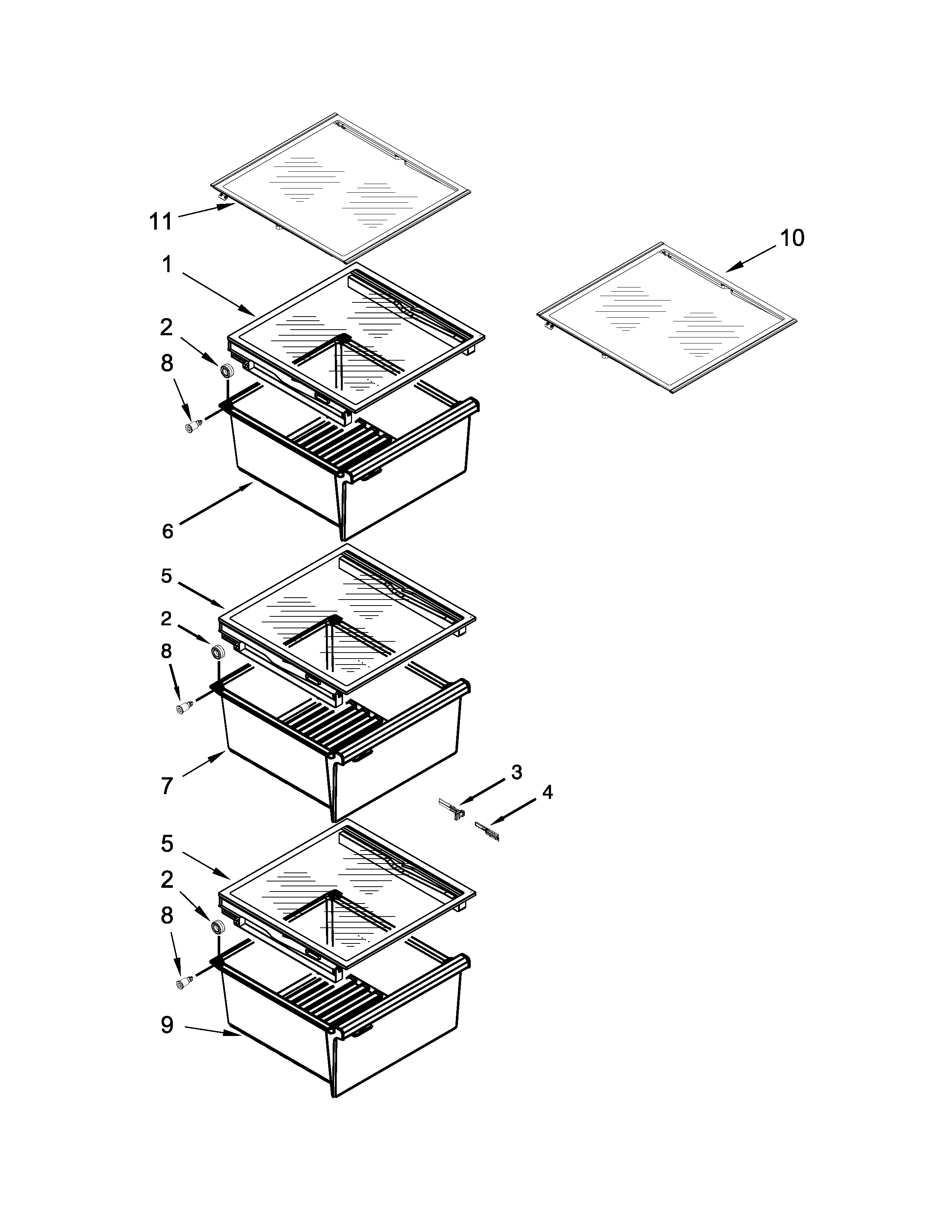 REFRIGERATOR SHELF PARTS