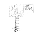 Maytag MSB26C6MDE02 motor and ice container parts diagram