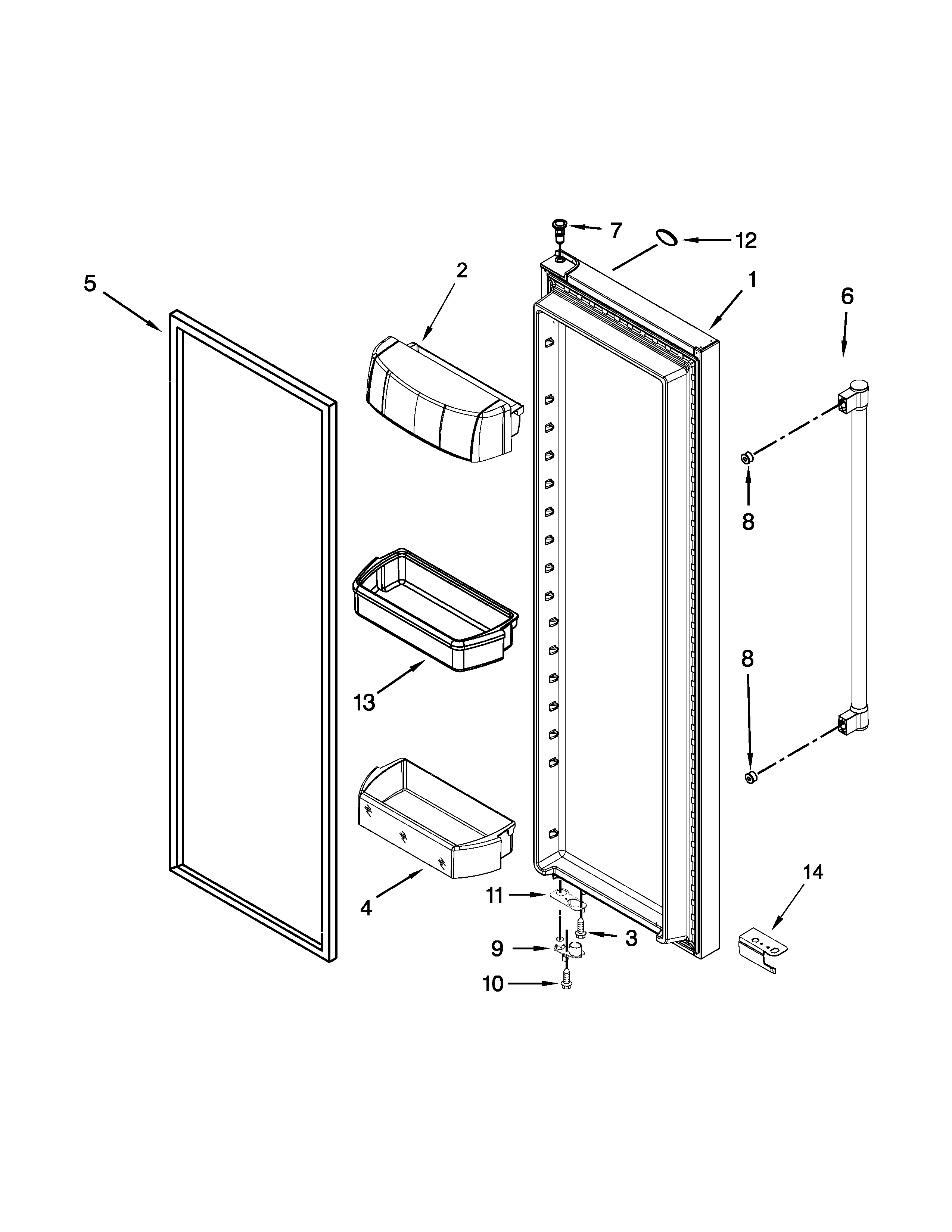 Refrigerator door parts