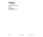 Whirlpool WRT359SFYW00 cover sheet diagram