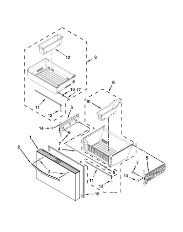 Freezer door parts