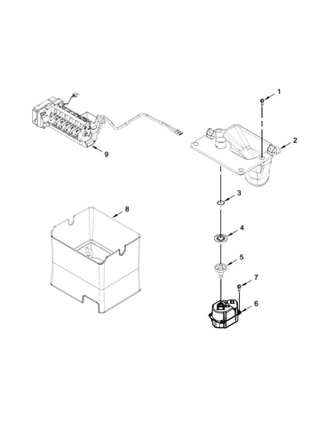 Icemaker and ice container parts