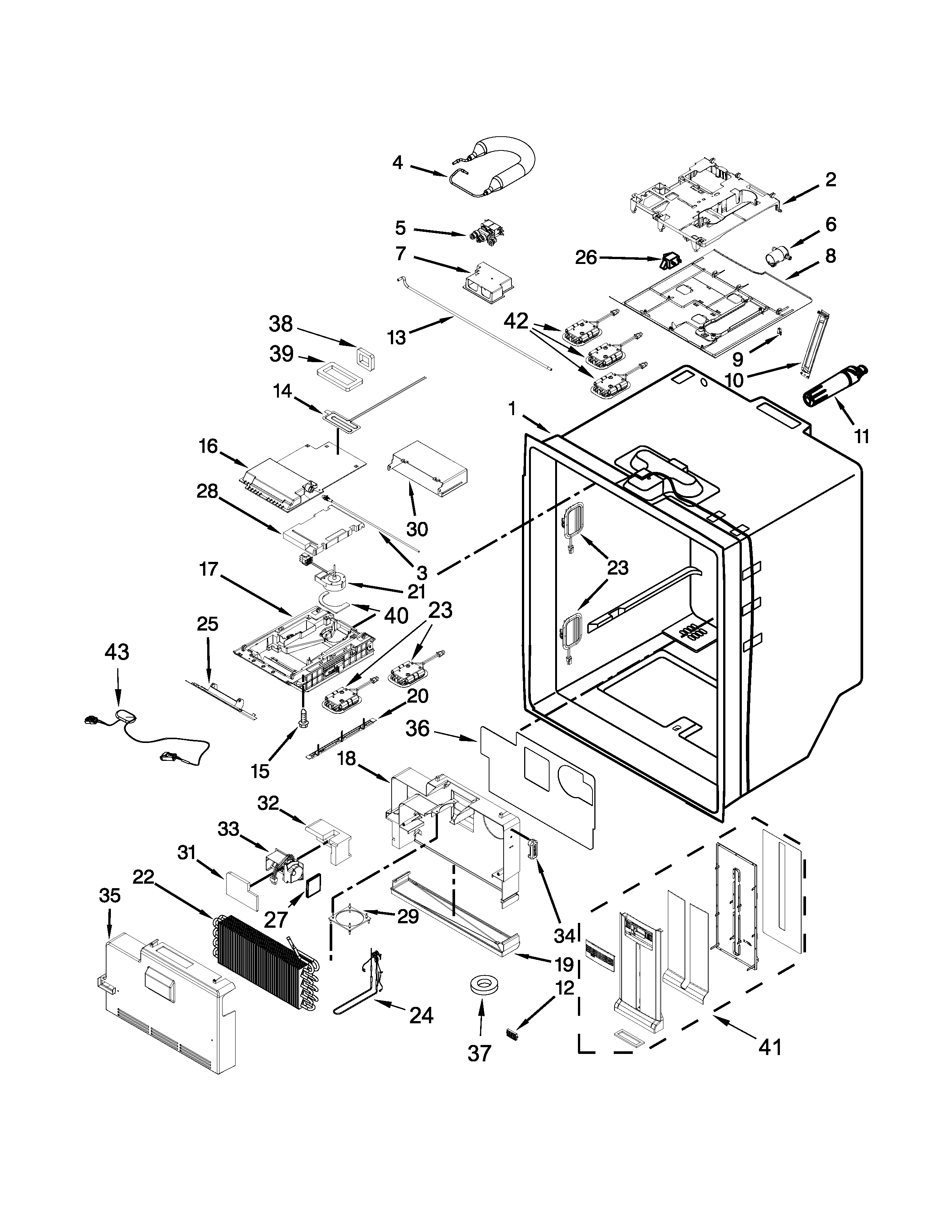 Refrigerator liner parts