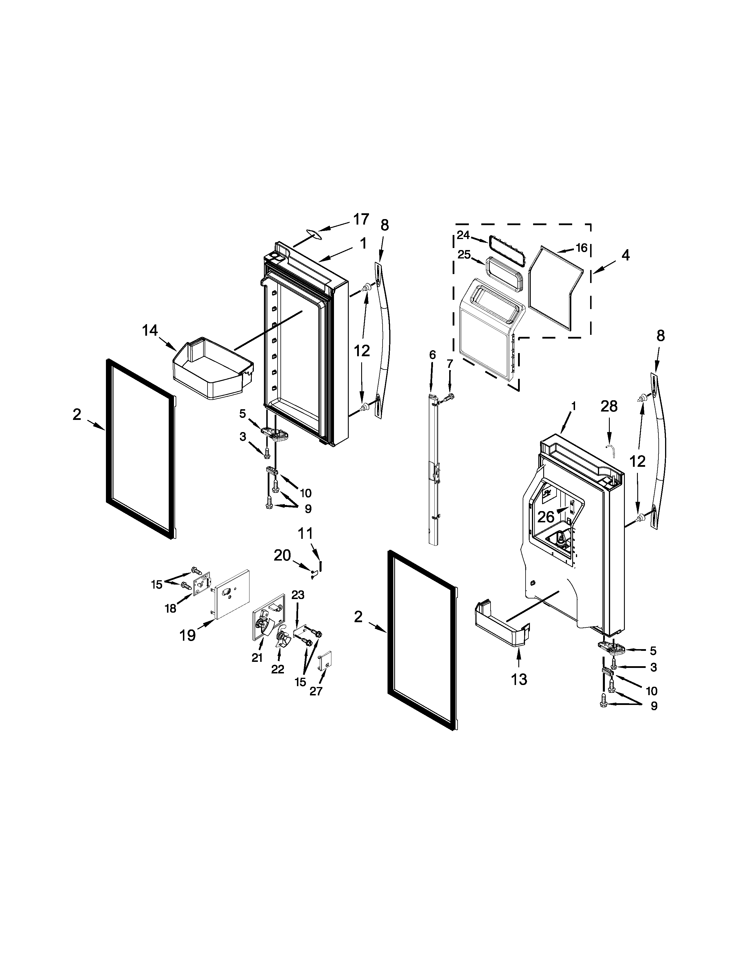 Refrigerator door parts