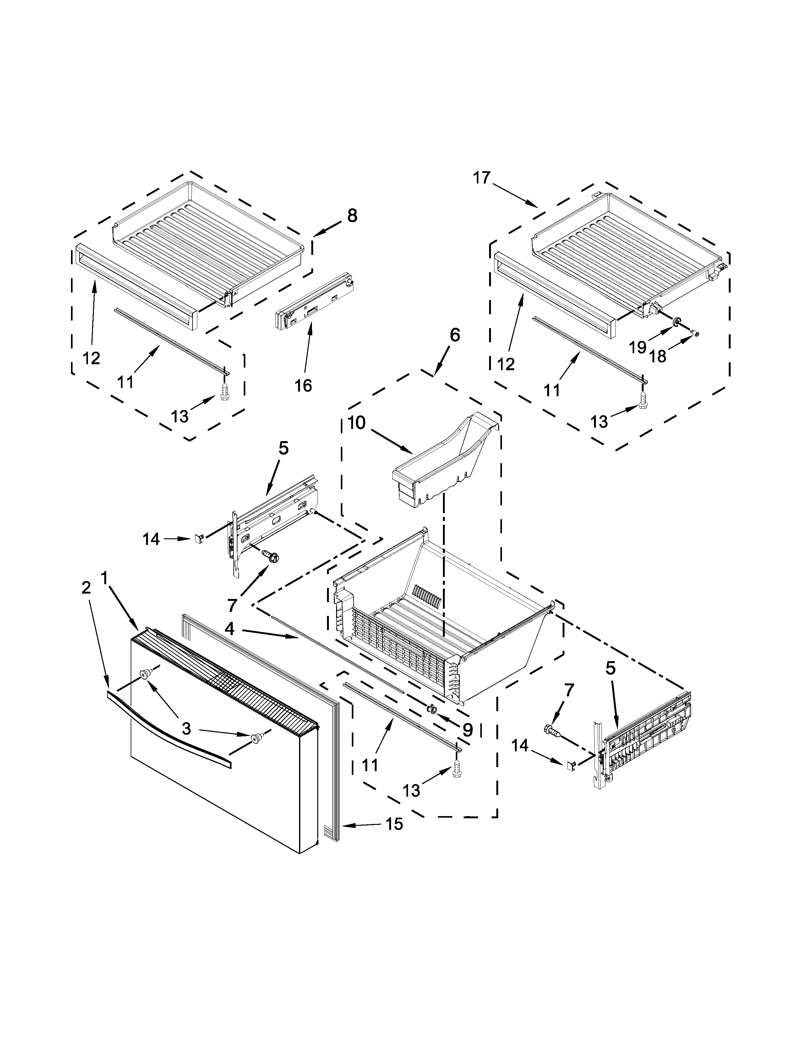 Freezer door parts