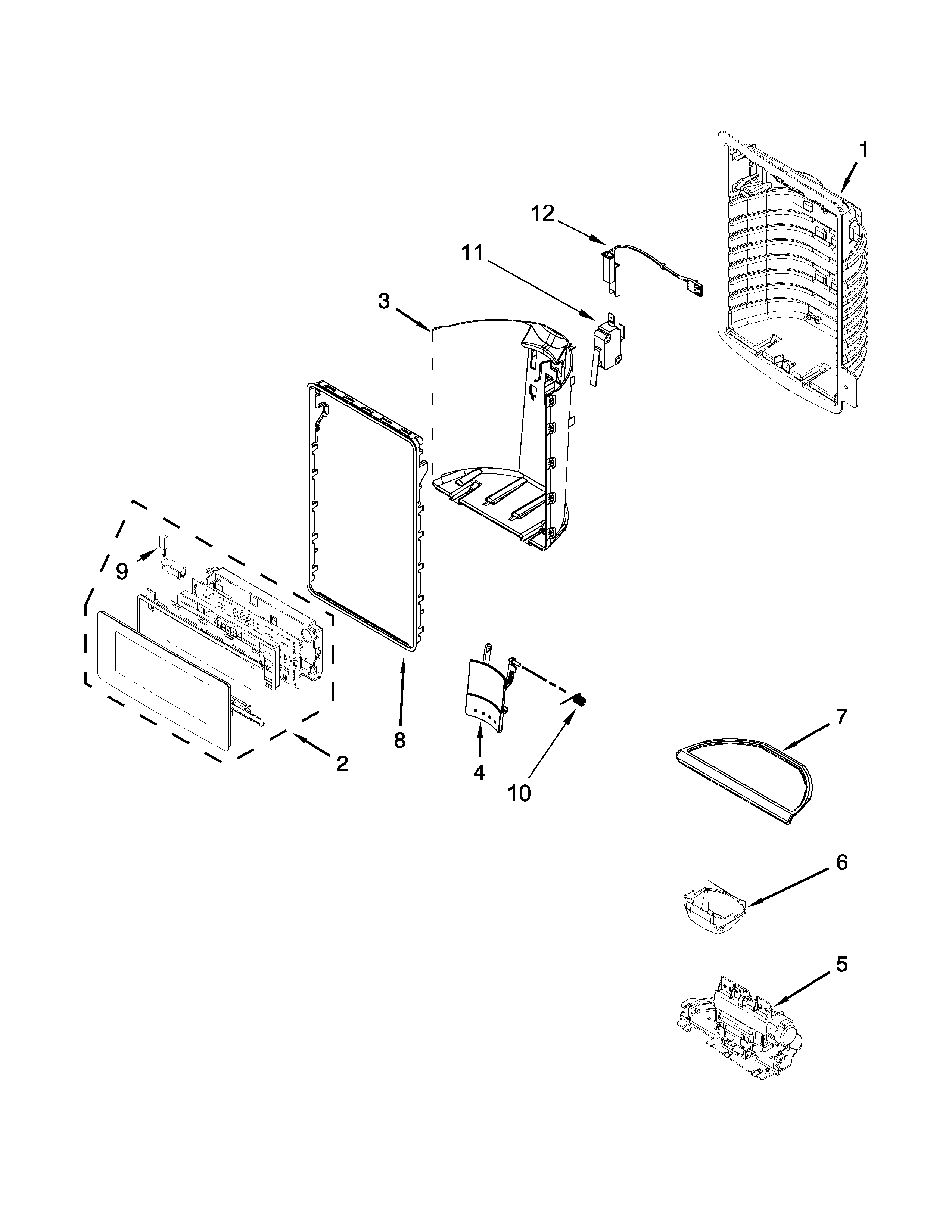Dispenser front parts