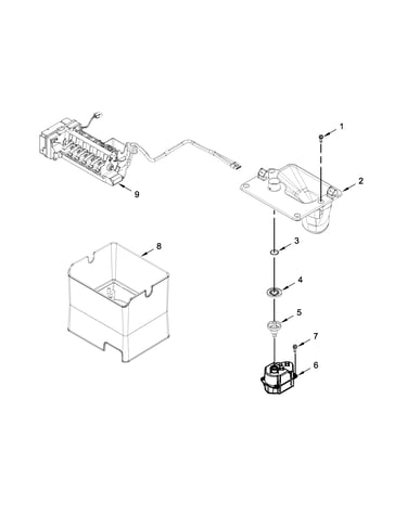 Icemaker and ice container parts