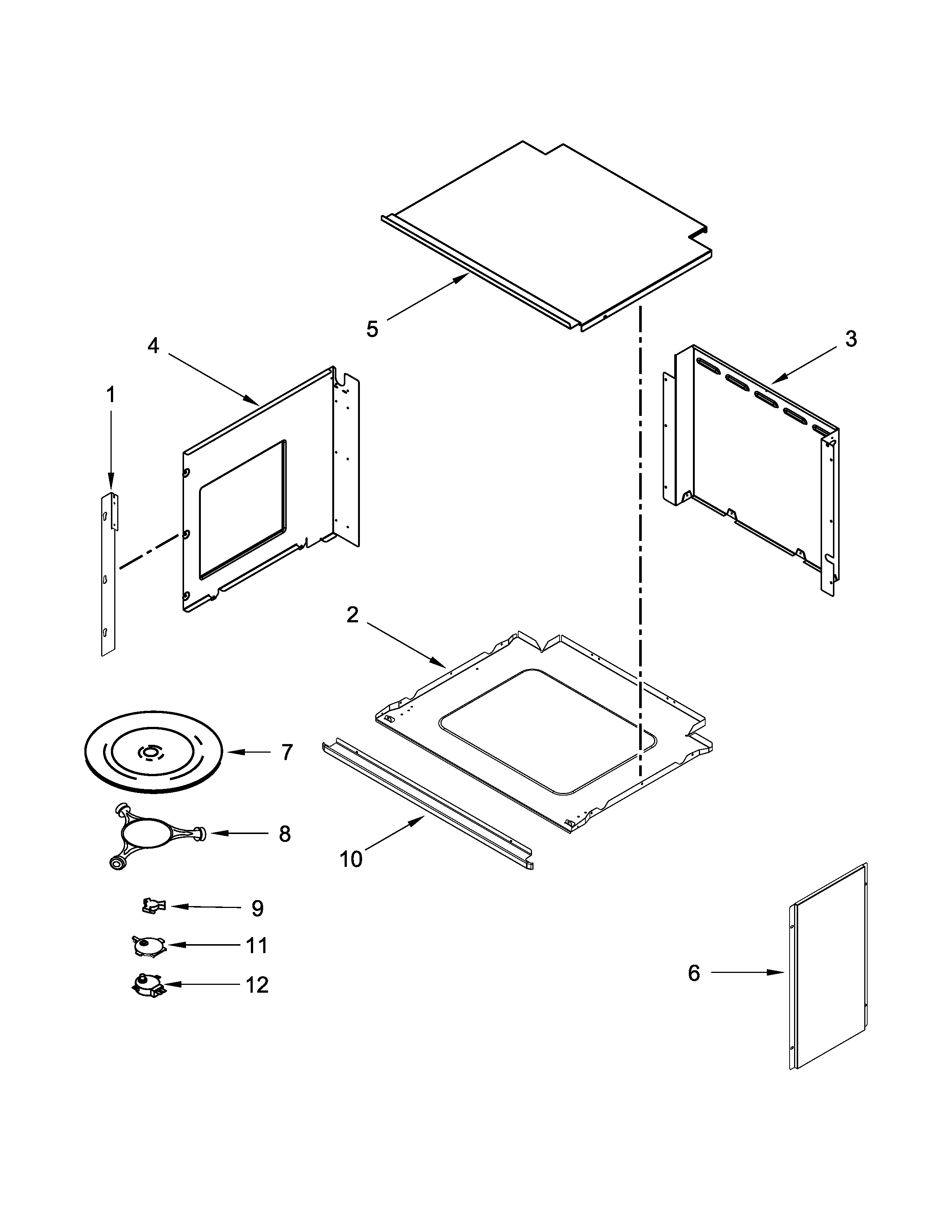 Top support and turntable parts