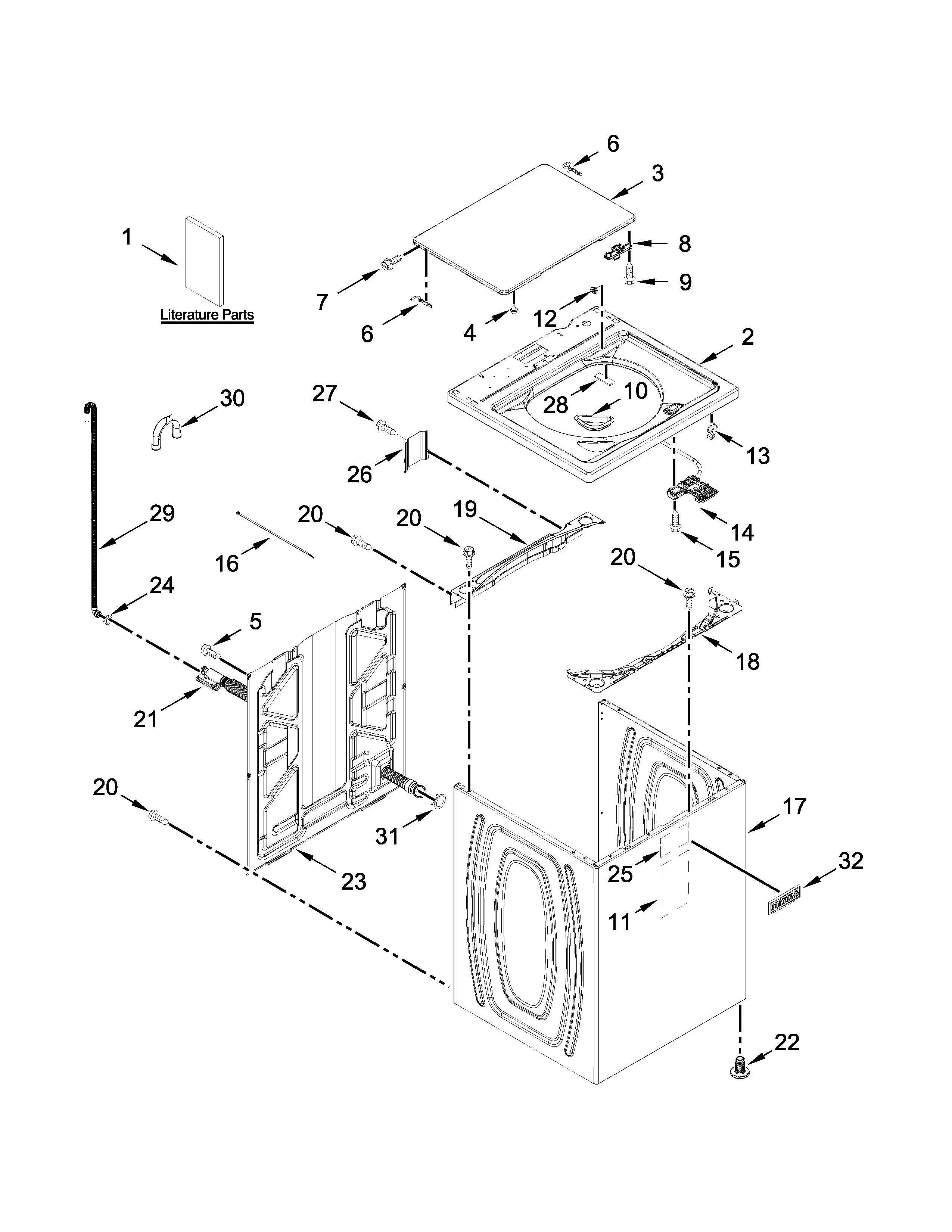 TOP AND CABINET PARTS