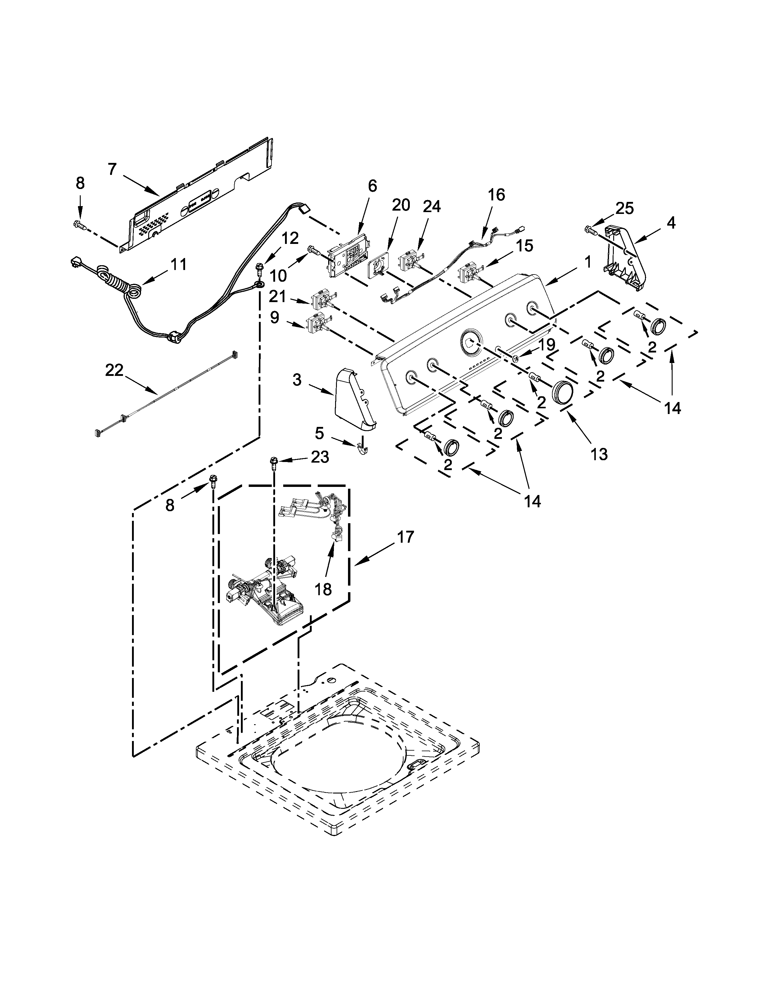 CONSOLE AND WATER INLET PARTS