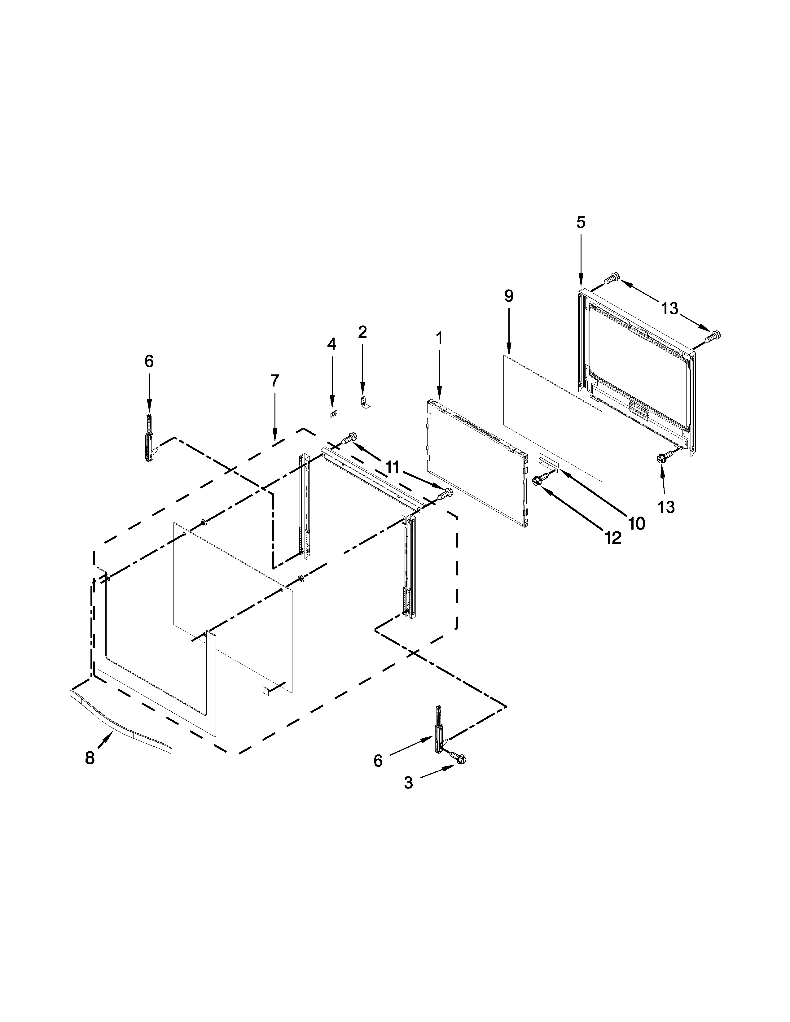 Oven door parts