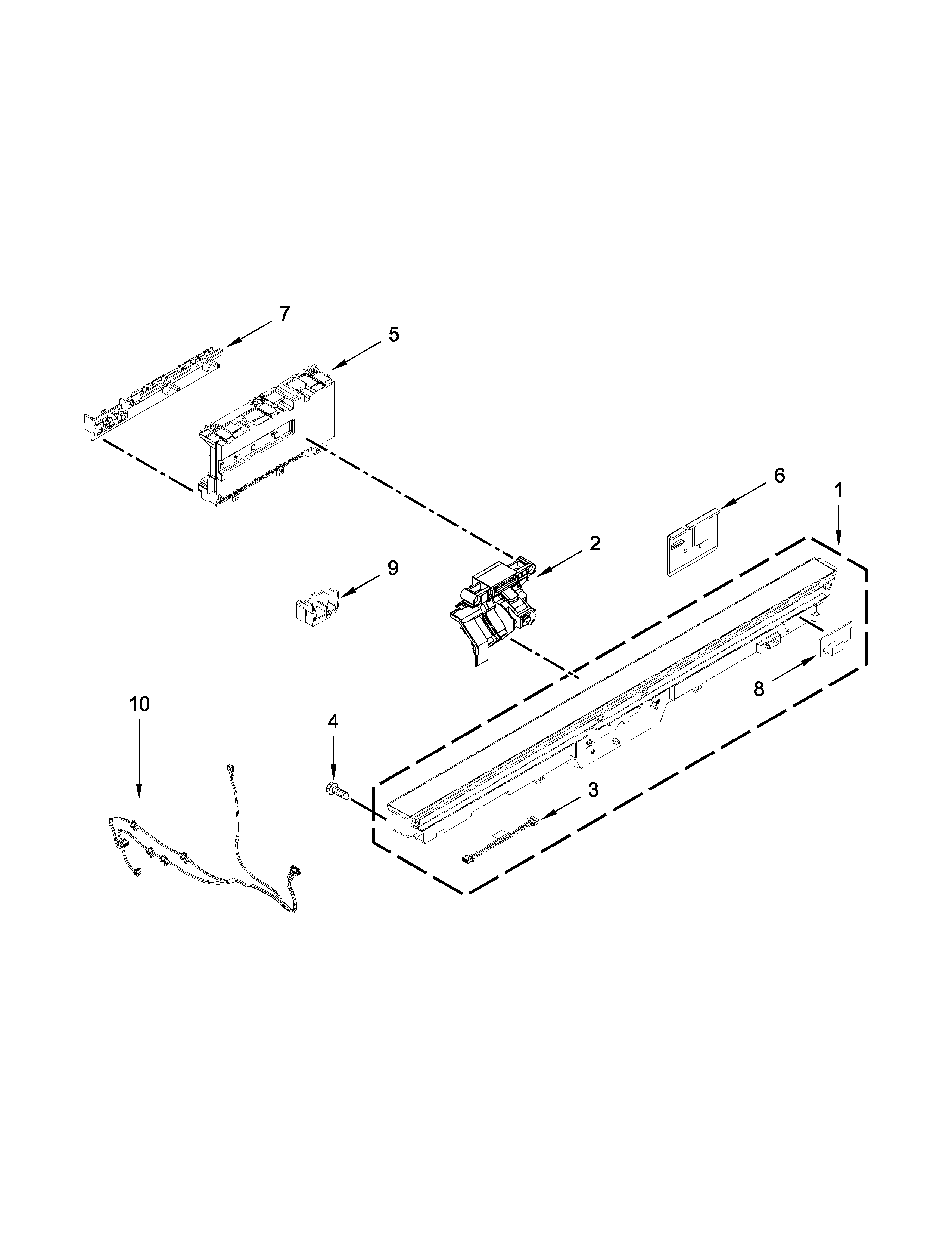 Control panel and latch parts
