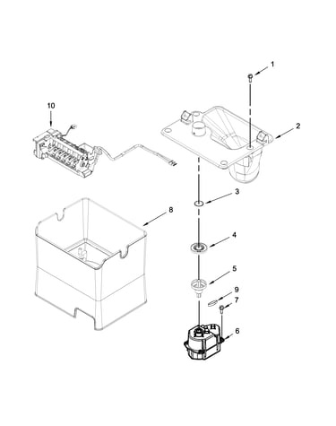 Icemaker and ice container parts