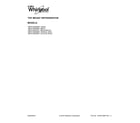 Whirlpool WRT519SZDT01 cover sheet diagram