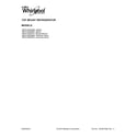 Whirlpool WRT519SZDW01 cover sheet diagram
