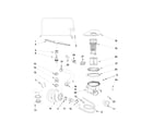 Whirlpool WDF550SAFW0 pump and sprayarm parts diagram