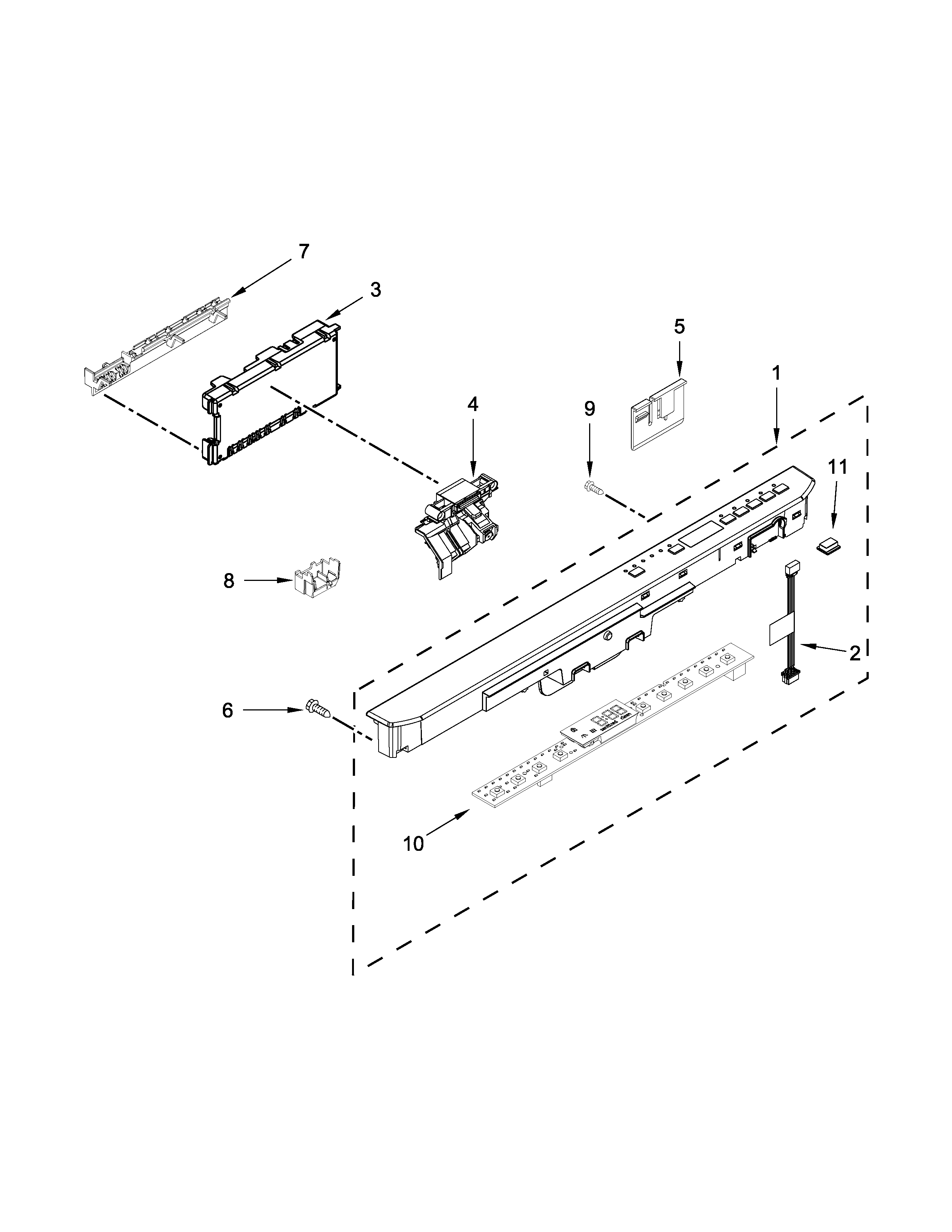 Control panel and latch parts