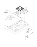 Cooktop, burner and grate parts