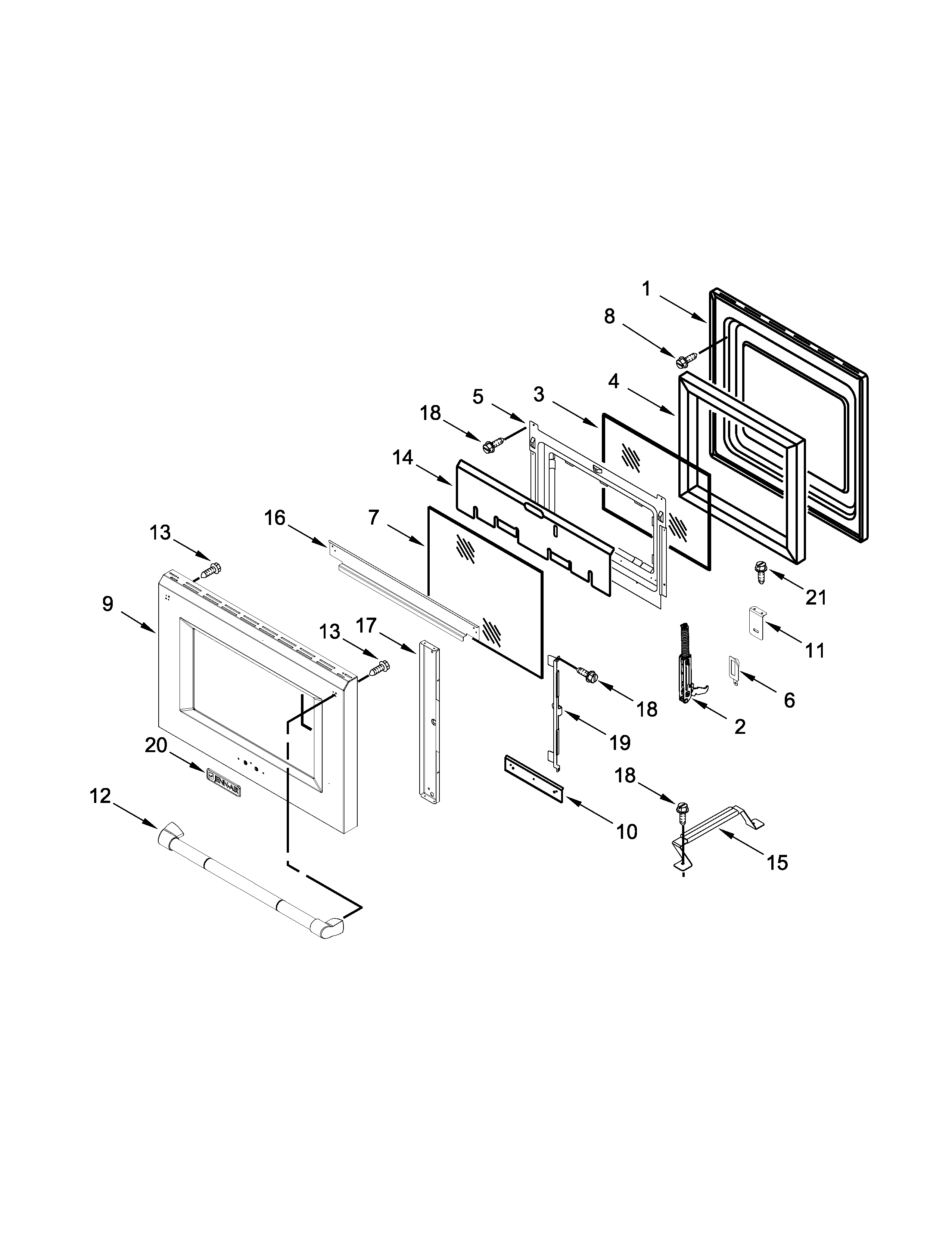 Oven door parts