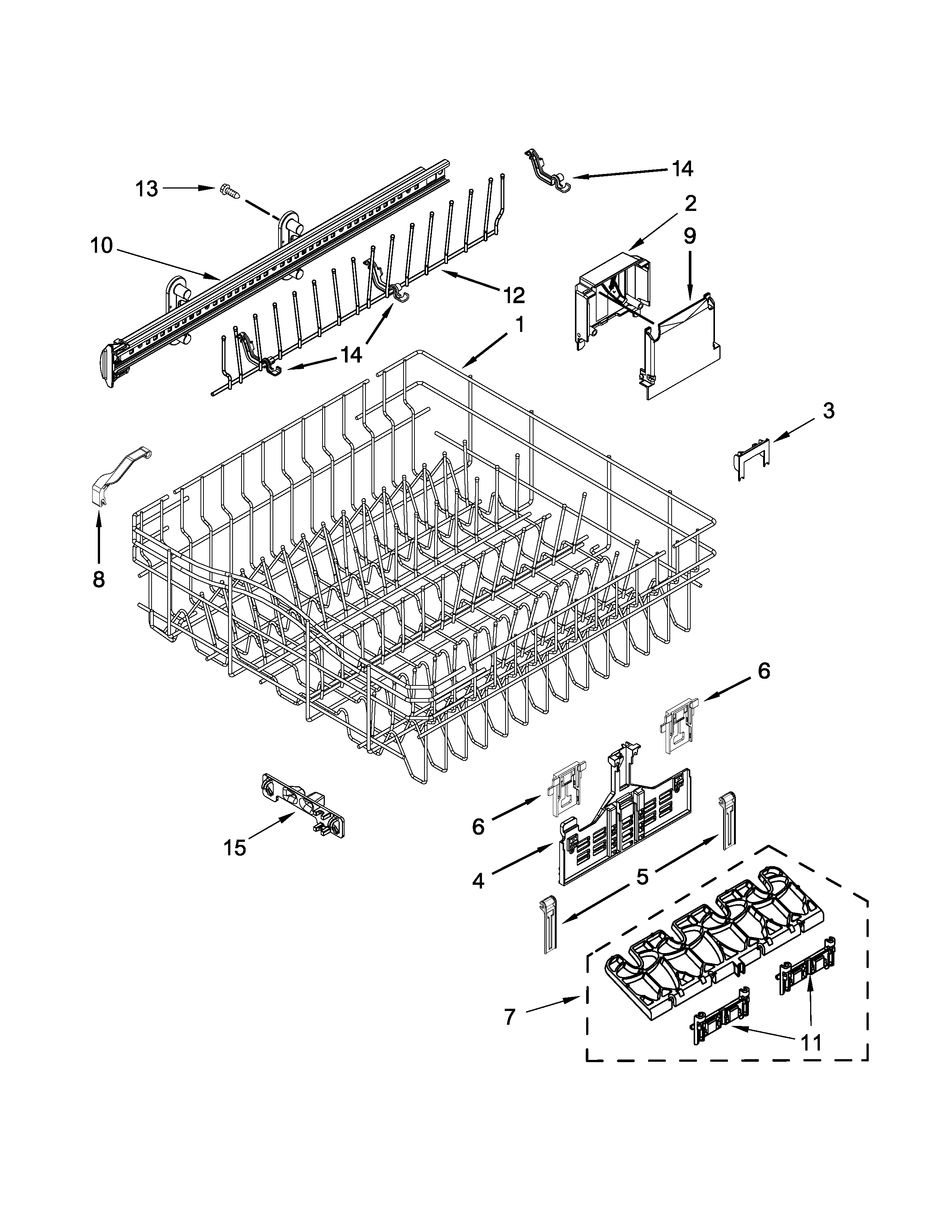 UPPER RACK AND TRACK PARTS