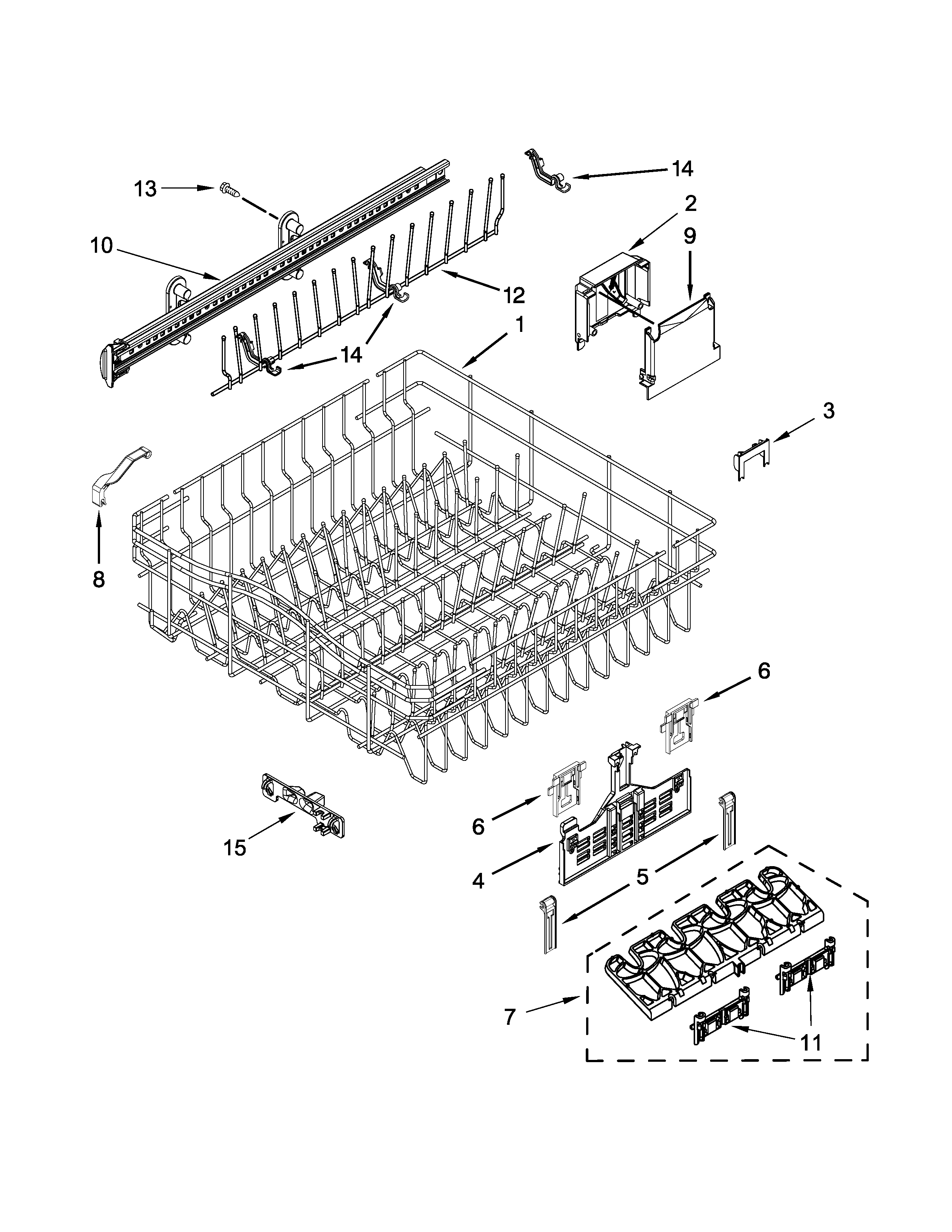 UPPER RACK AND TRACK PARTS