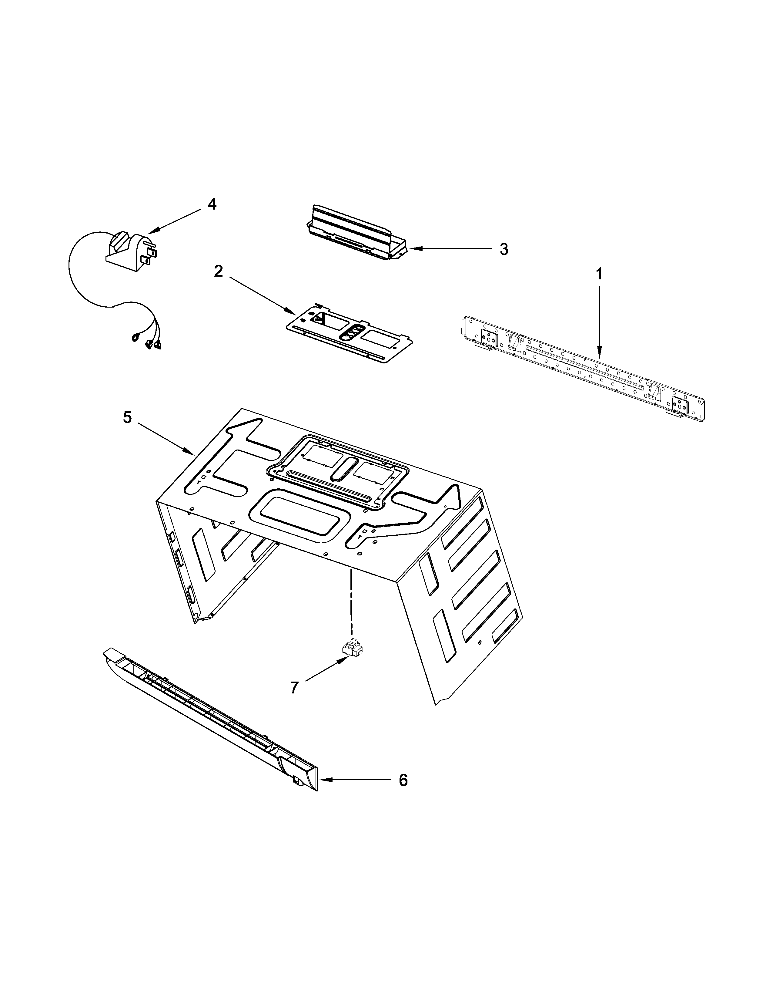 Cabinet and installation parts