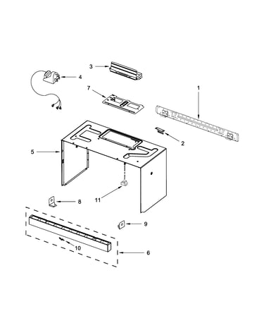 Cabinet and installation parts