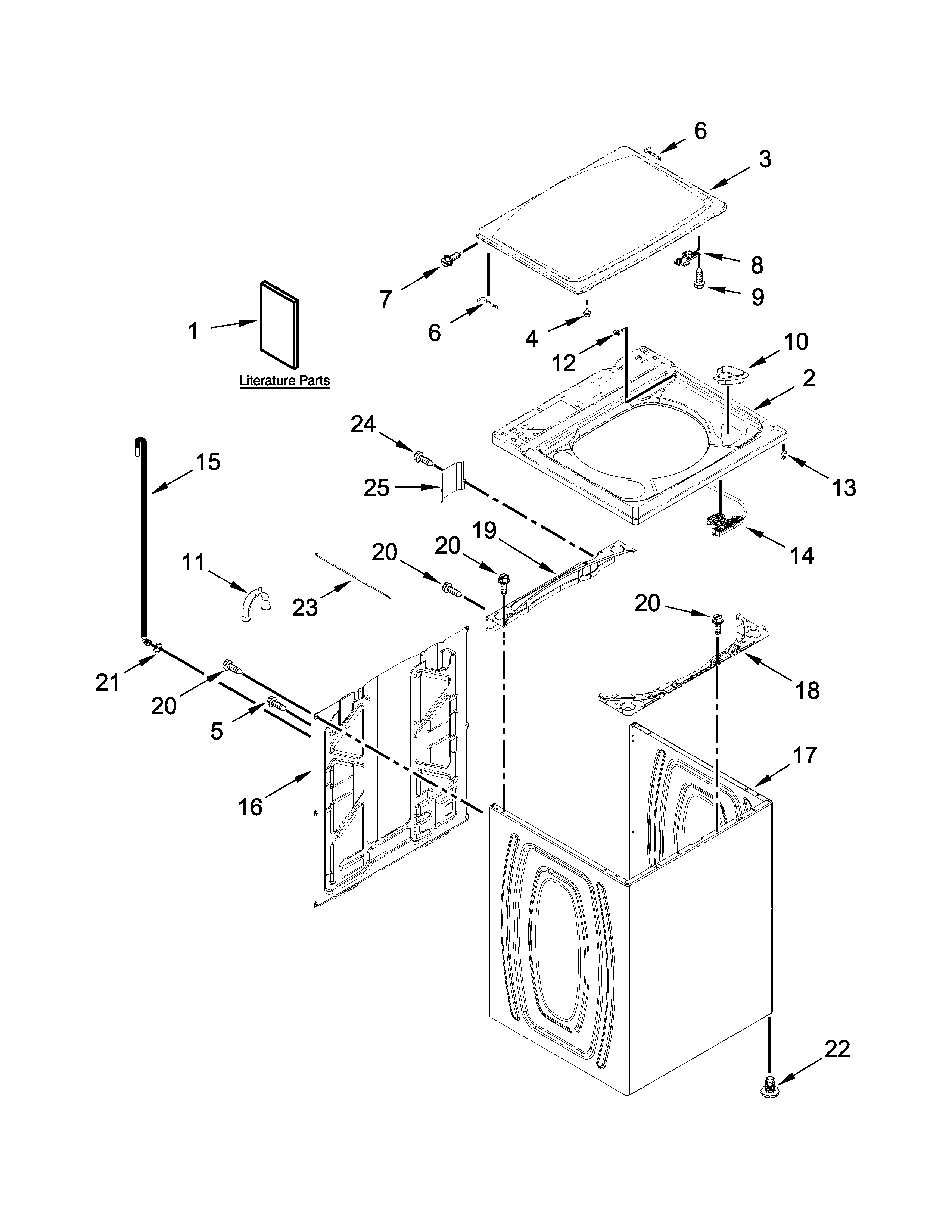 Top and cabinet parts