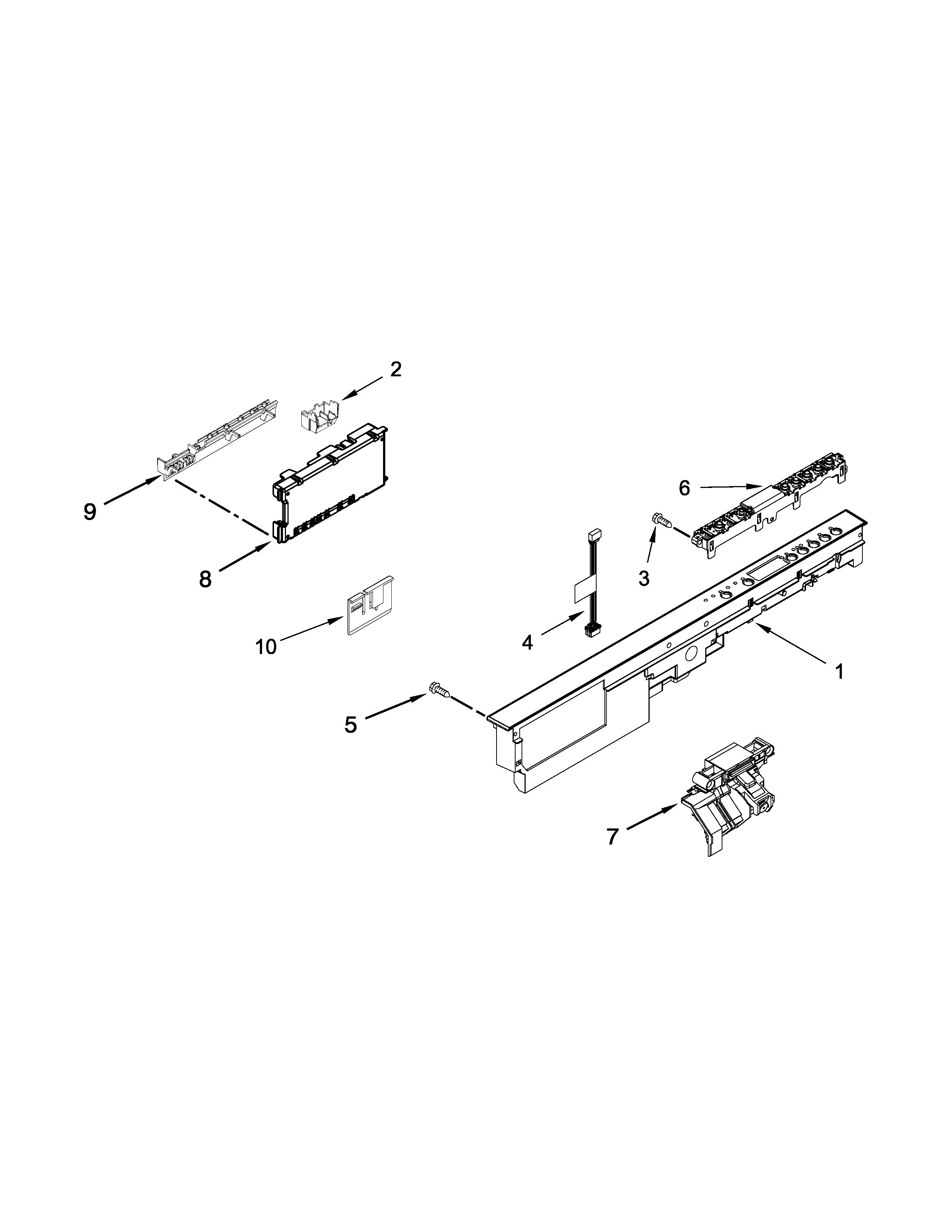 Control panel and latch parts