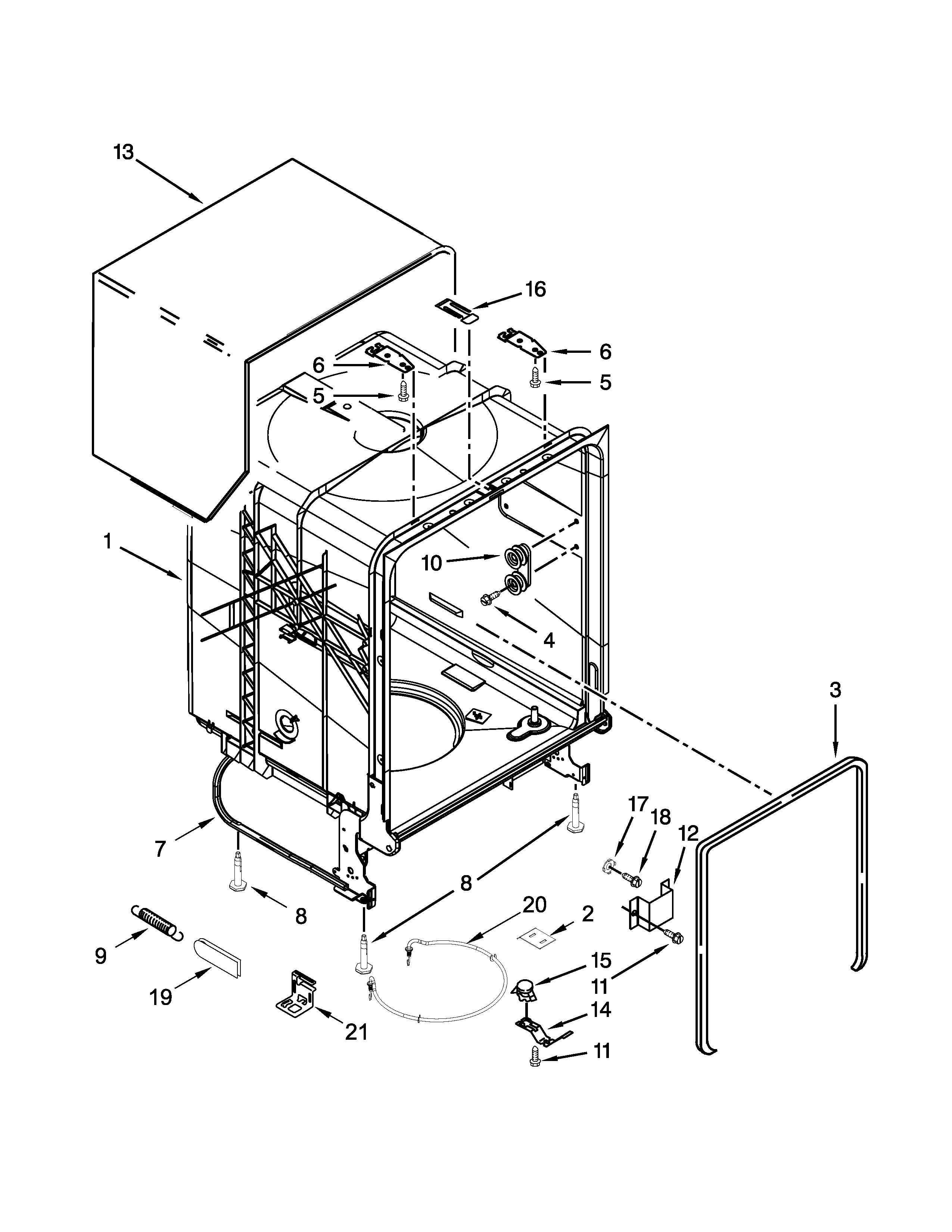 Tub and frame parts