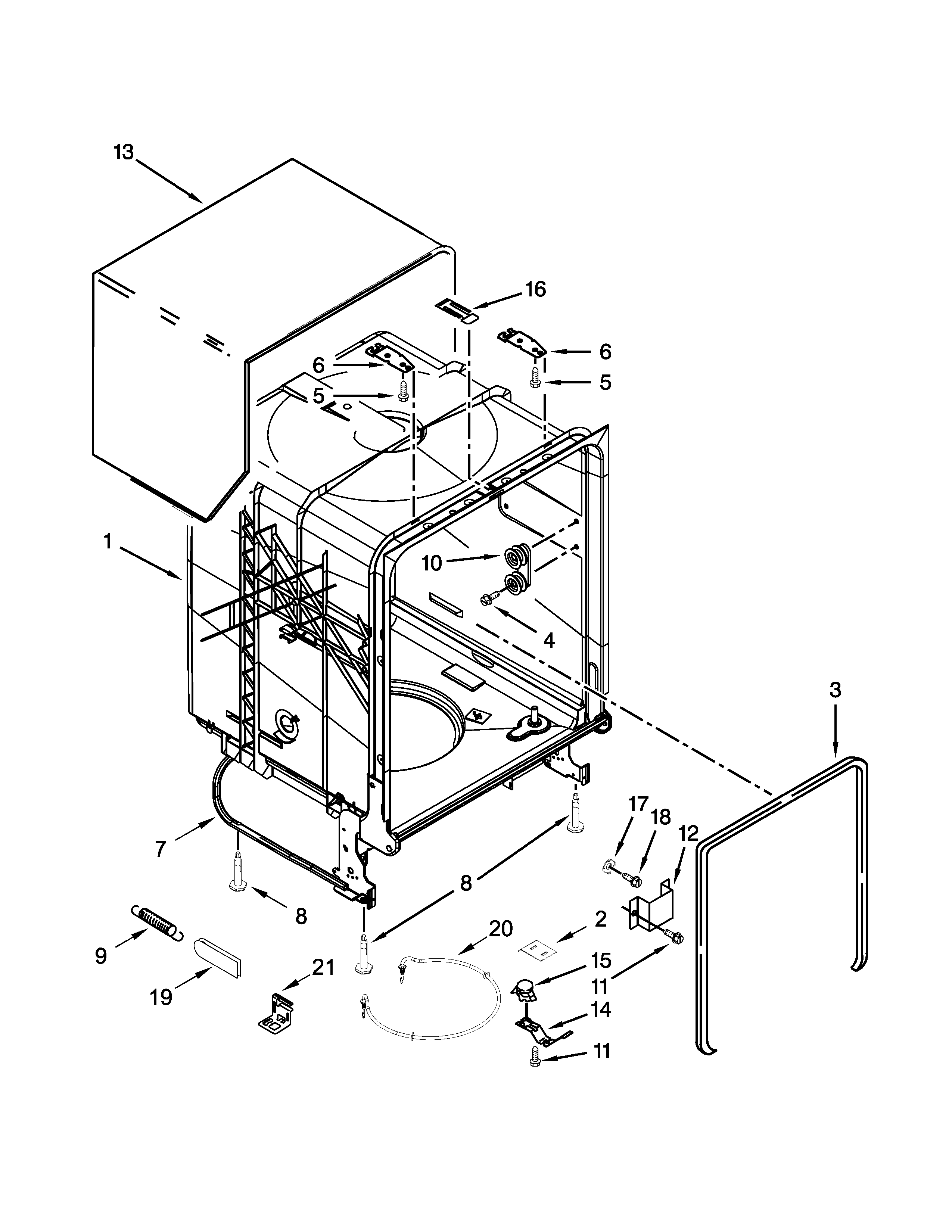 Tub and frame parts