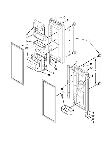 Refrigerator door parts