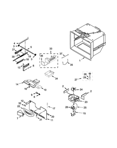 Freezer liner & icemaker parts