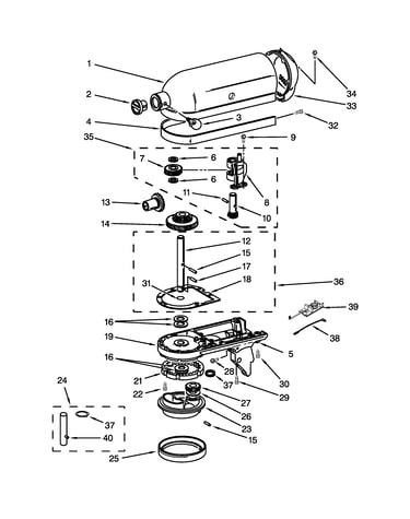 Case, gearing and planetary unit parts