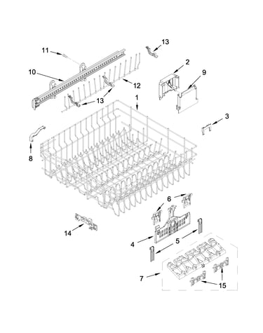 Upper rack and track parts