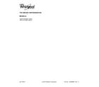 Whirlpool WRT314TFDW01 cover sheet diagram