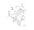 Whirlpool 7MWTW1955EW1 top and cabinet parts diagram