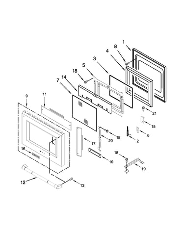 Oven door parts