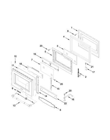30" oven door parts