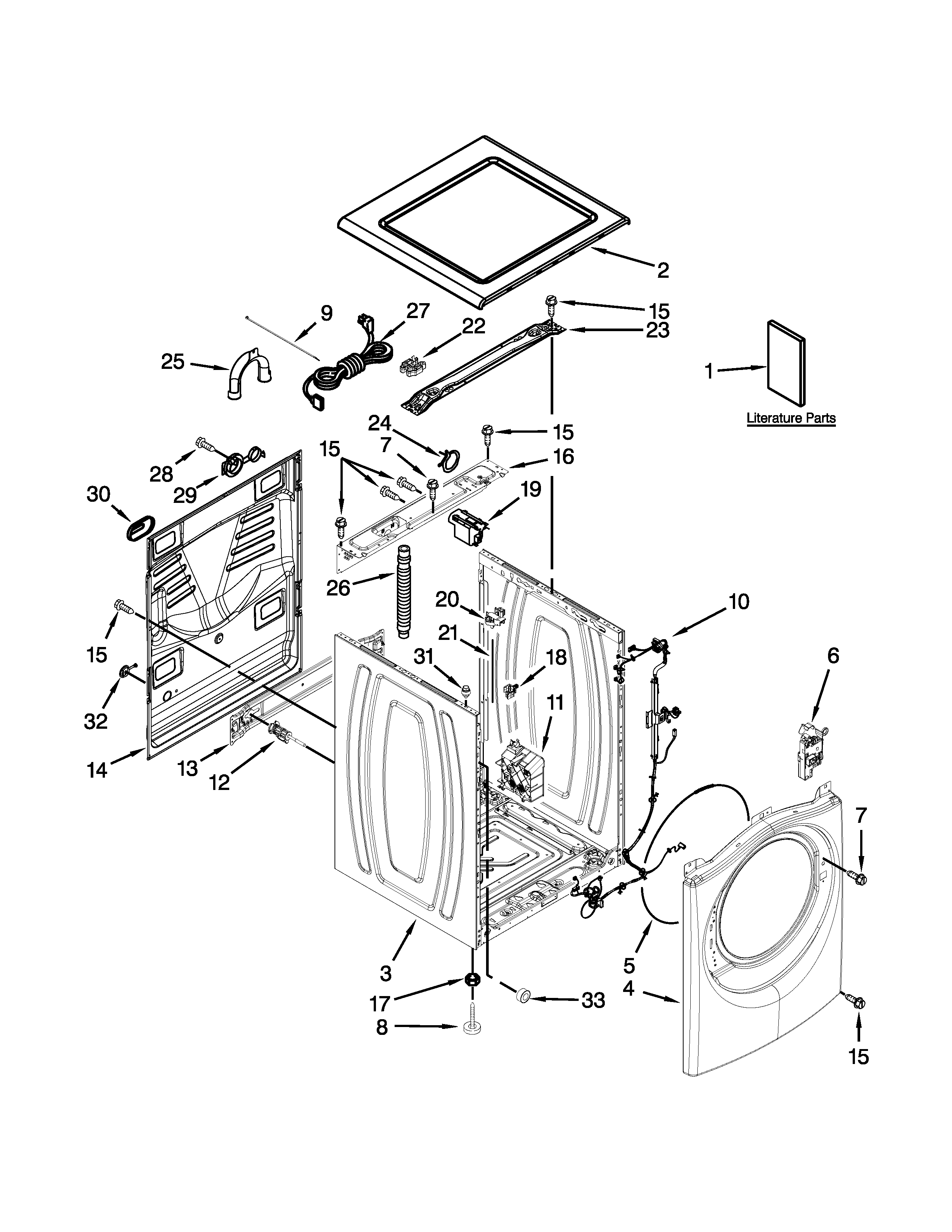 Top and cabinet parts